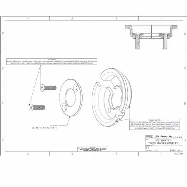 Fox 2021 Float X2/DHX2 - 2022 Float X Fasteners - Image 3