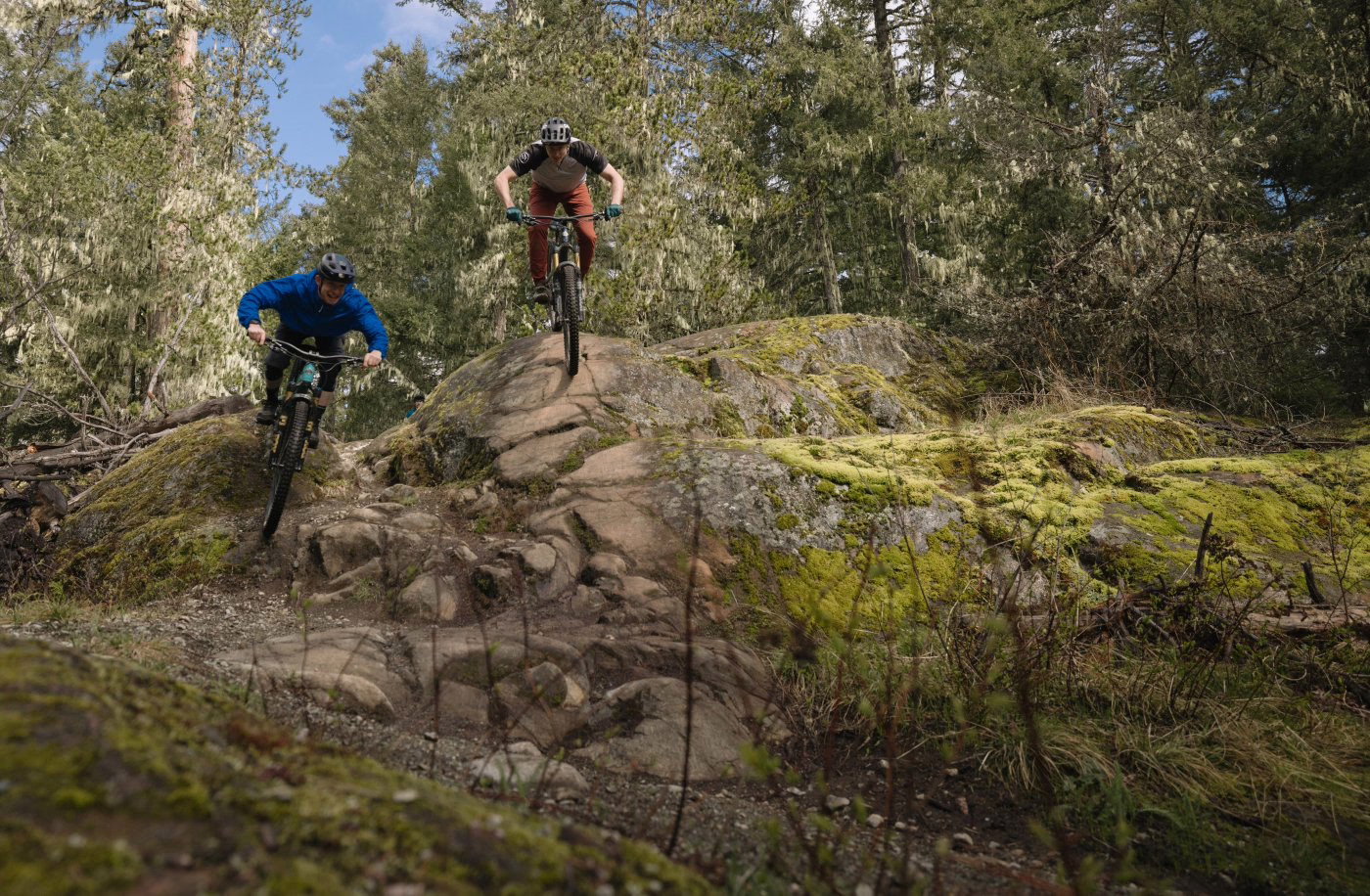 Jonny and Ali riding slabs